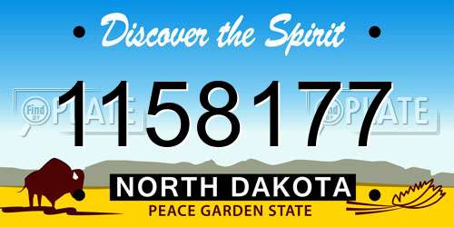 1158177 North Dakota License Plate
