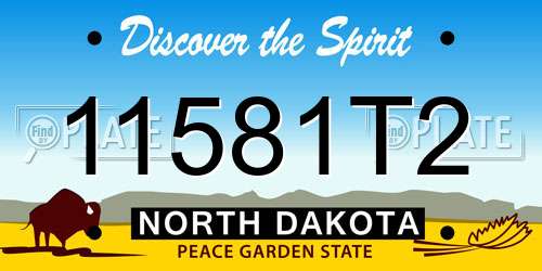 11581T2 North Dakota License Plate