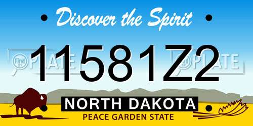 11581Z2 North Dakota License Plate