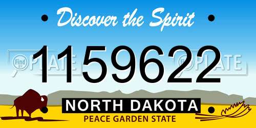 1159622 North Dakota License Plate
