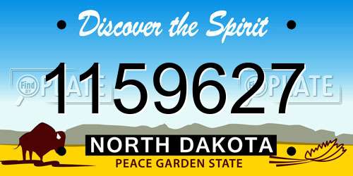 1159627 North Dakota License Plate