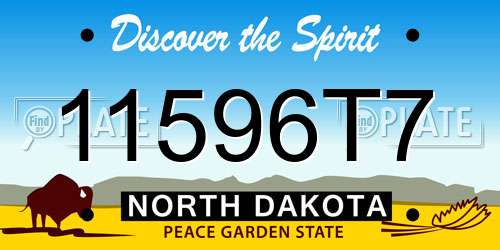 11596T7 North Dakota License Plate