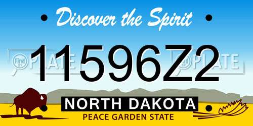 11596Z2 North Dakota License Plate