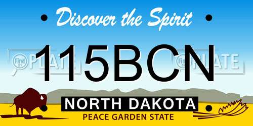115BCN North Dakota License Plate