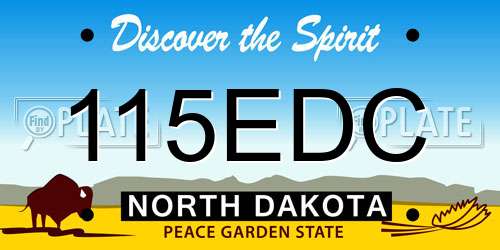 115EDC North Dakota License Plate