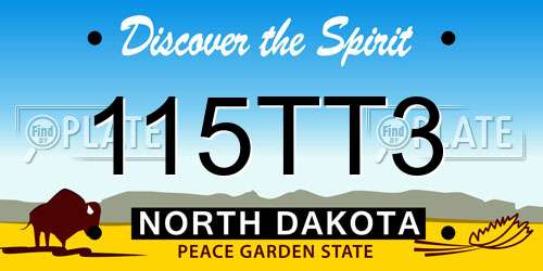 115TT3 North Dakota License Plate