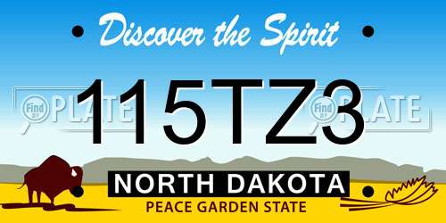 115TZ3 North Dakota License Plate
