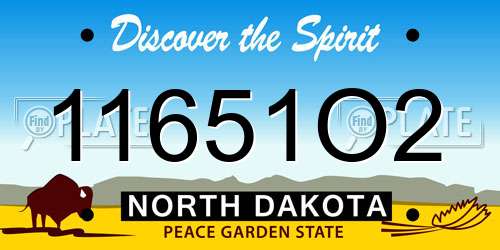 11651O2 North Dakota License Plate