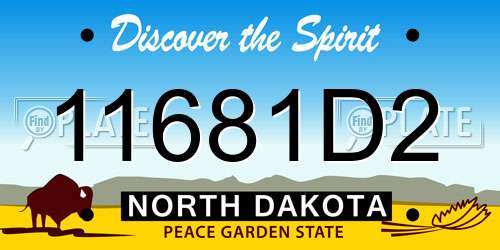 11681D2 North Dakota License Plate