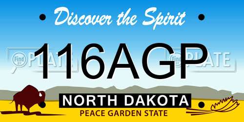116AGP North Dakota License Plate