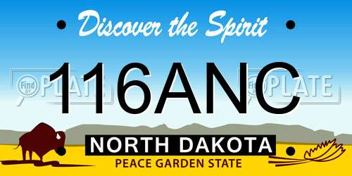 116ANC North Dakota License Plate