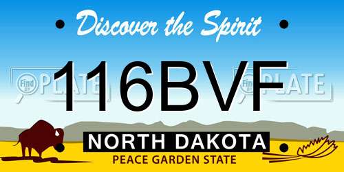 116BVF North Dakota License Plate