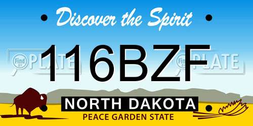 116BZF North Dakota License Plate