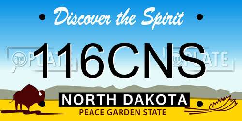 116CNS North Dakota License Plate