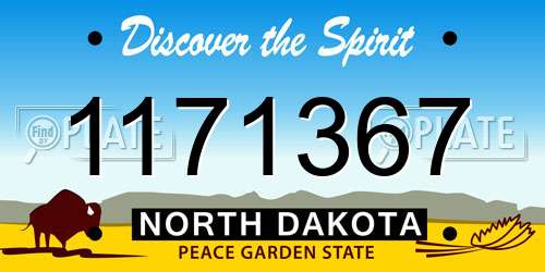 1171367 North Dakota License Plate