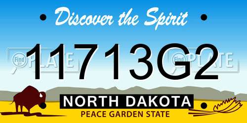 11713G2 North Dakota License Plate