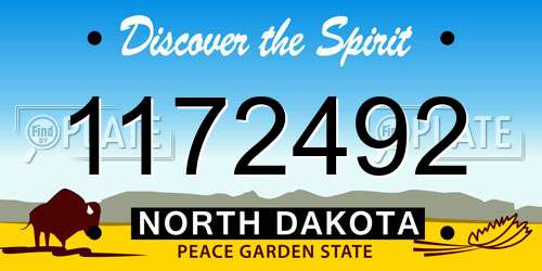 1172492 North Dakota License Plate