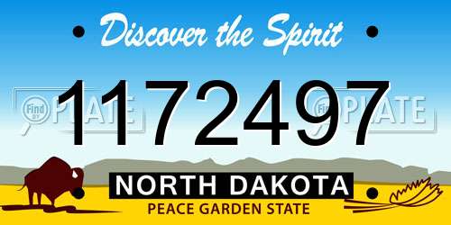 1172497 North Dakota License Plate