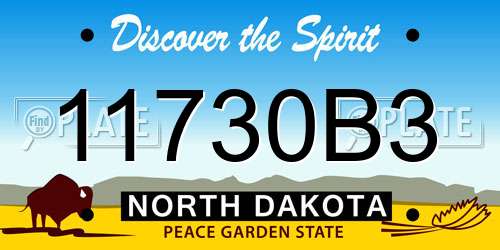 11730B3 North Dakota License Plate