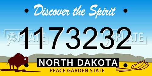 1173232 North Dakota License Plate