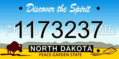 1173237 North Dakota License Plate