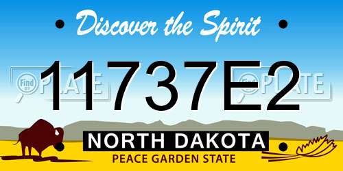 11737E2 North Dakota License Plate