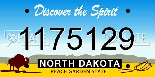 1175129 North Dakota License Plate