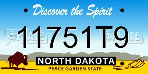 11751T9 North Dakota License Plate