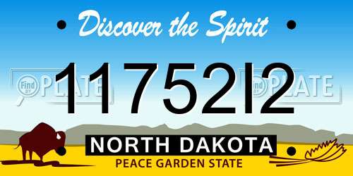 11752I2 North Dakota License Plate