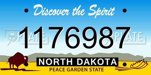 1176987 North Dakota License Plate