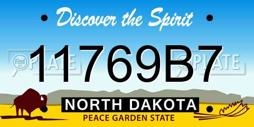 11769B7 North Dakota License Plate