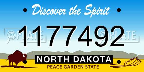 1177492 North Dakota License Plate