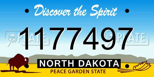 1177497 North Dakota License Plate