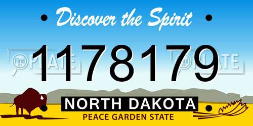 1178179 North Dakota License Plate