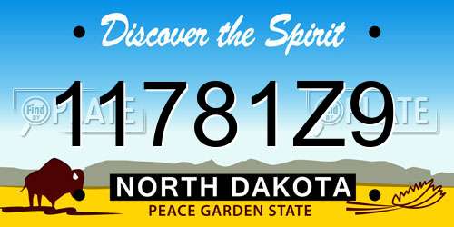 11781Z9 North Dakota License Plate