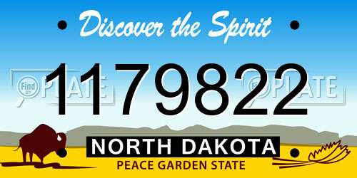 1179822 North Dakota License Plate