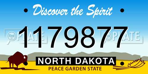 1179877 North Dakota License Plate