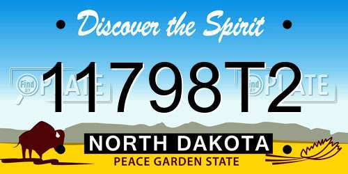 11798T2 North Dakota License Plate