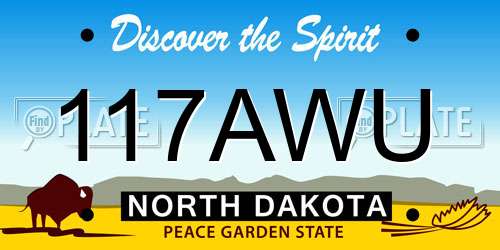 117AWU North Dakota License Plate