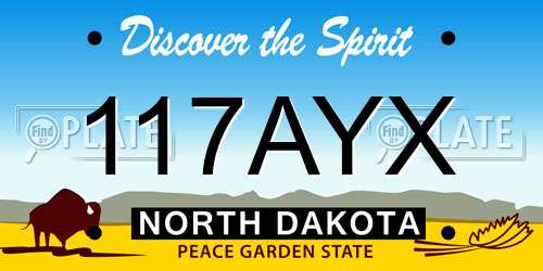 117AYX North Dakota License Plate