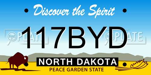 117BYD North Dakota License Plate