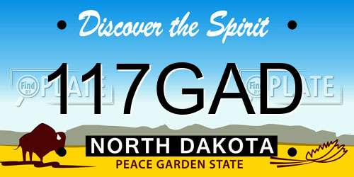 117GAD North Dakota License Plate
