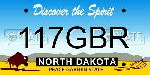 117GBR North Dakota License Plate
