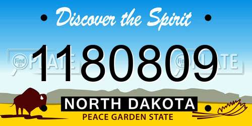 1180809 North Dakota License Plate