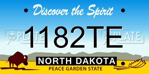 1182TE North Dakota License Plate
