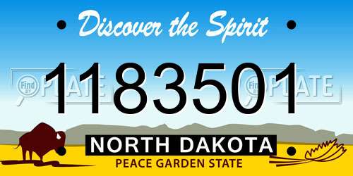 1183501 North Dakota License Plate