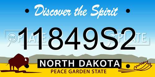 11849S2 North Dakota License Plate