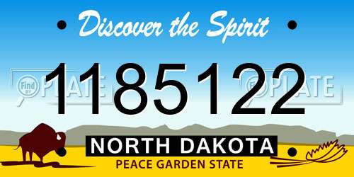 1185122 North Dakota License Plate