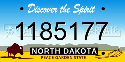 1185177 North Dakota License Plate