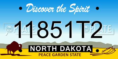 11851T2 North Dakota License Plate